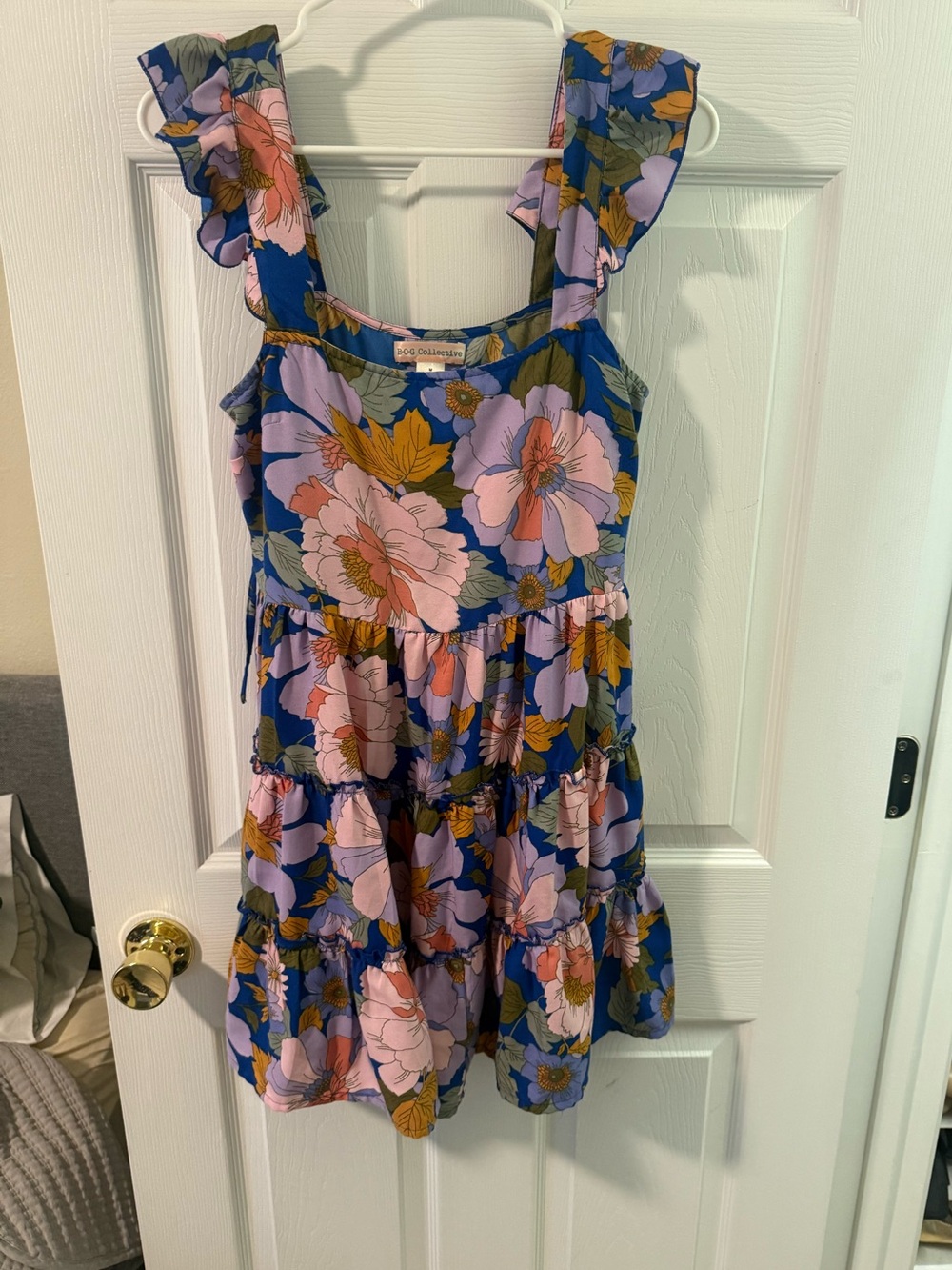 Floral Tiered Sundress in Blue & Pink by 90s Collective